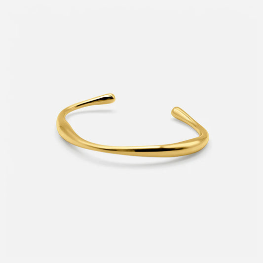 Rialou™: 18K GOLD CURVED BRACELET