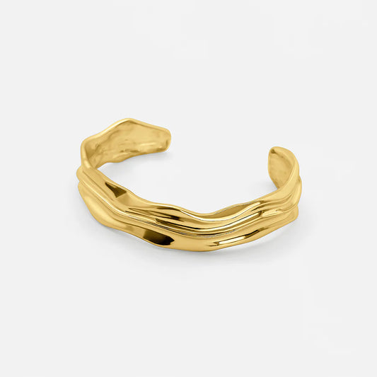 Rialou™: OVAL IRREGULAR OPEN BRACELET